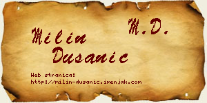 Milin Dušanić vizit kartica